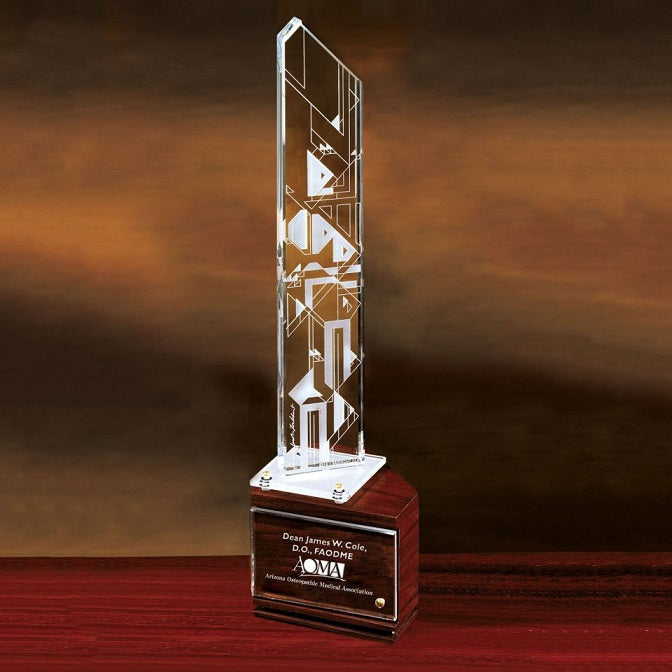 Harmonics-Lighted Wood Base Award
