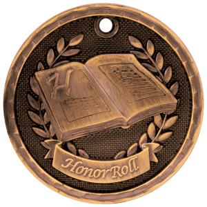 3D Academic Medal - Honor Roll