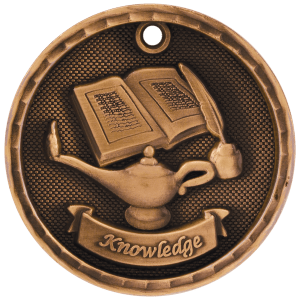 3D Academic Medal - Lamp of Knowledge