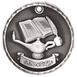 3D Academic Medal - Lamp of Knowledge
