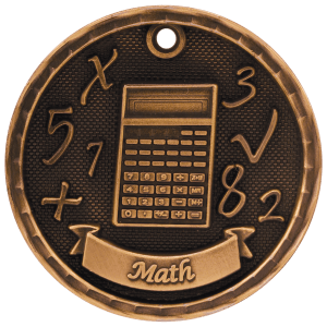 3D Academic Medal - Math