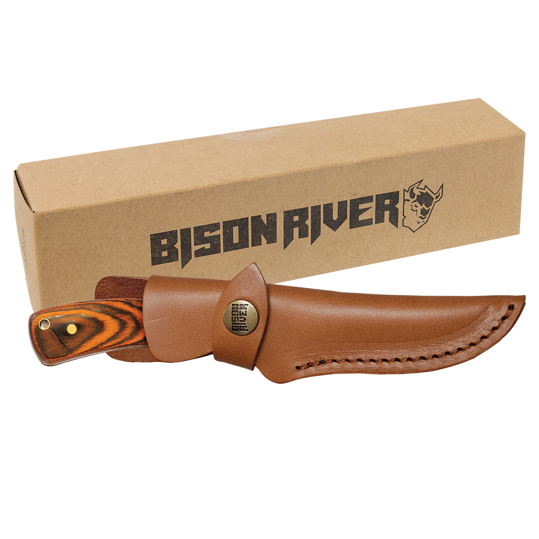 Bison River Fixed Blade Knife with Leather Sheath – BJs Trophy