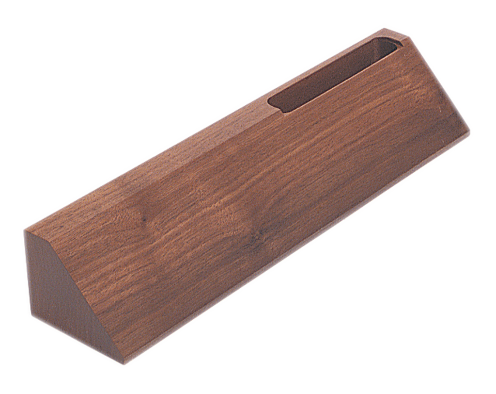 Walnut Desk Wedge with Card Holder - 10"