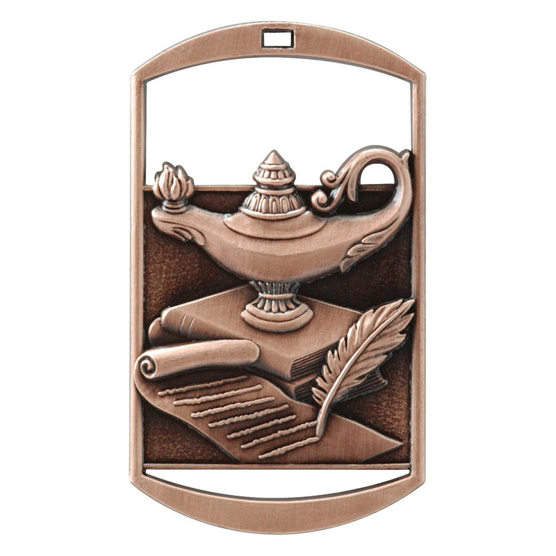 Dog Tag Medal - Lamp of Knowledge