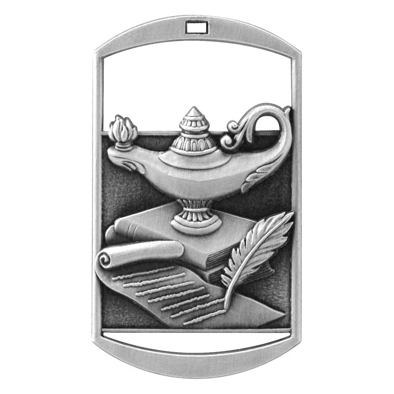 Dog Tag Medal - Lamp of Knowledge
