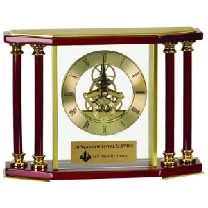 Executive 4-Pillar Rosewood Piano Finish Clock