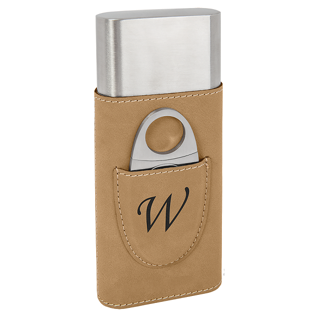 Laserable Leatherette Cigar Cases with Cutters