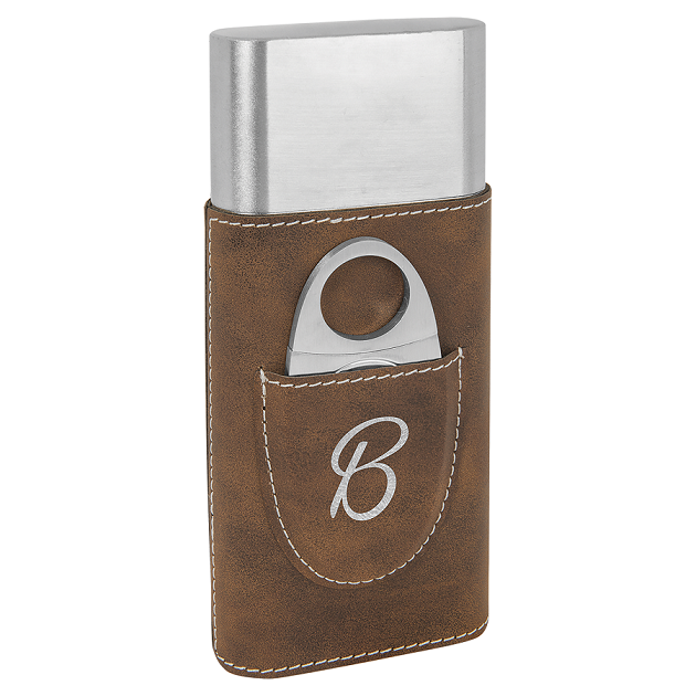 Laserable Leatherette Cigar Cases with Cutters