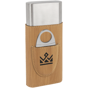 Laserable Leatherette Cigar Cases with Cutters