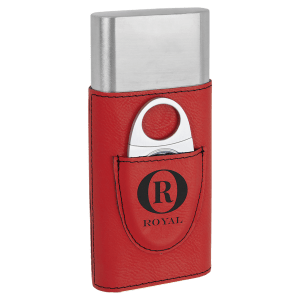Laserable Leatherette Cigar Cases with Cutters