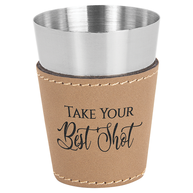 Laserable Leatherette Shot Glasses
