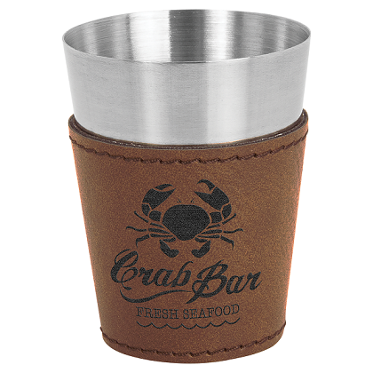 Laserable Leatherette Shot Glasses