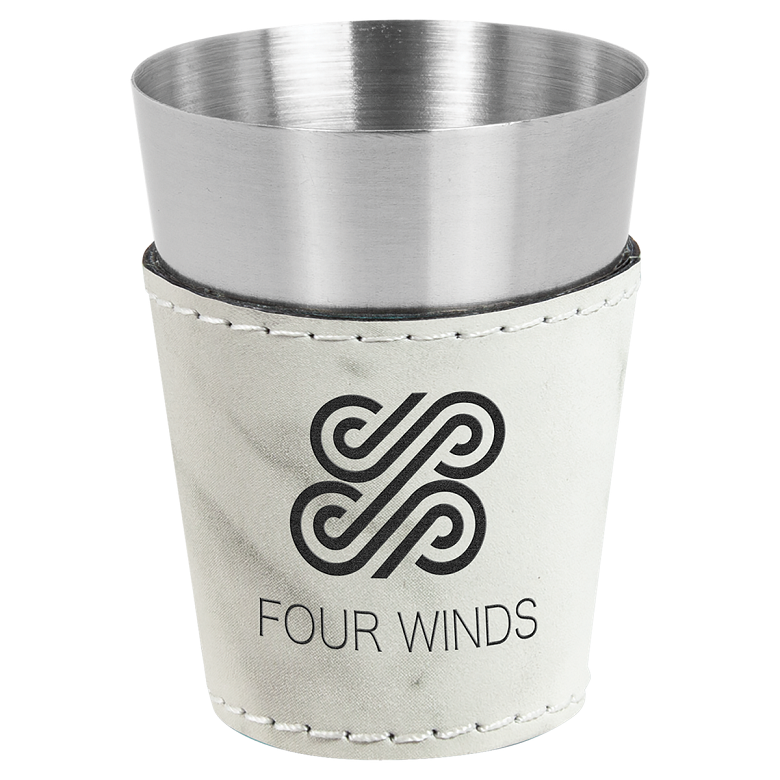 Laserable Leatherette Shot Glasses
