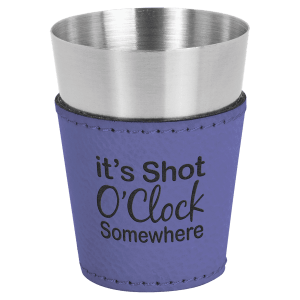 Laserable Leatherette Shot Glasses