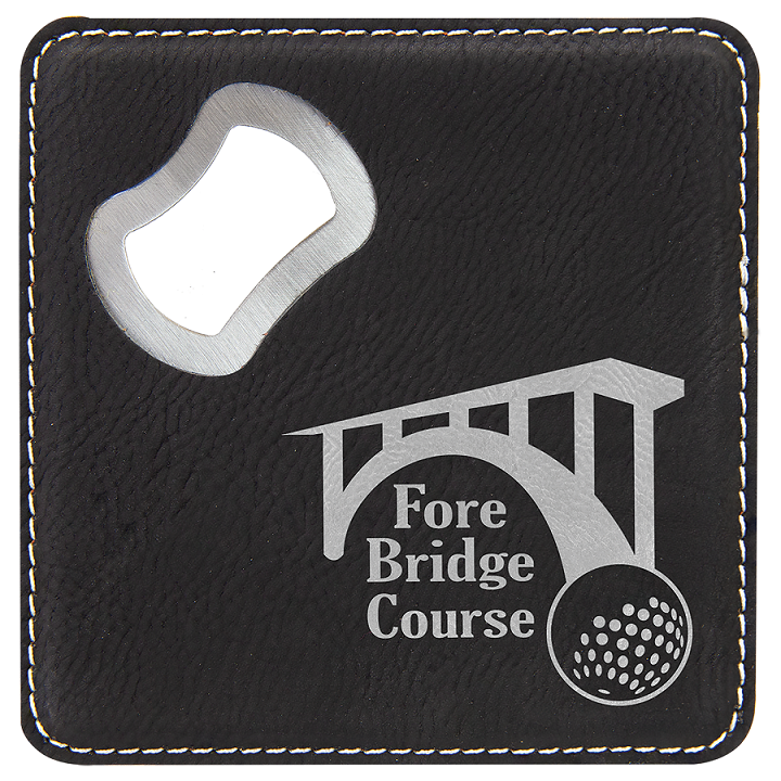 Leatherette Bottle Opener Coaster