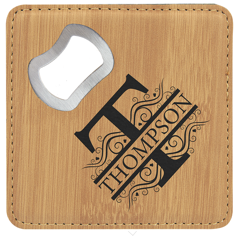 Leatherette Bottle Opener Coaster
