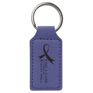 Laserable Leatherette Rectangle Keychain