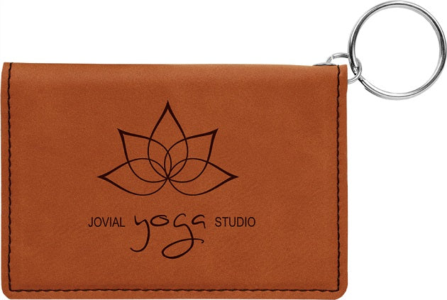 Laserable Leatherette ID Holder Keychains