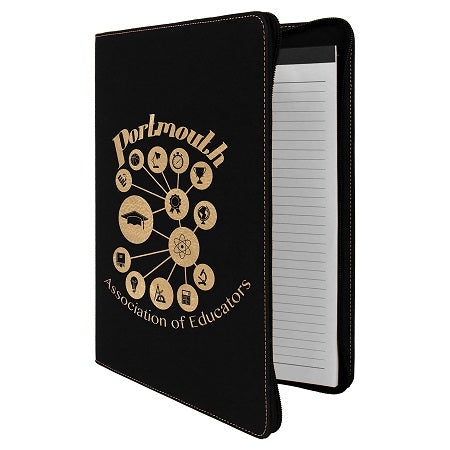 Leatherette Portfolio with Zipper