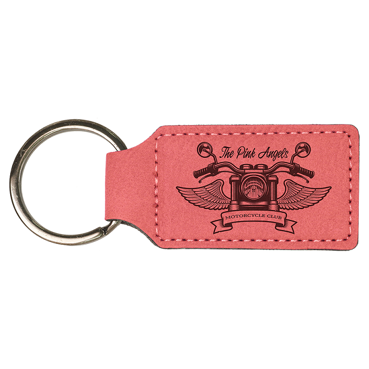 Laserable Leatherette Rectangle Keychain