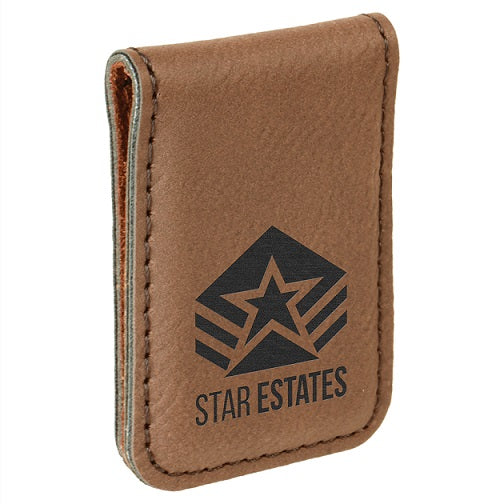 Laserable Leatherette Money Clips