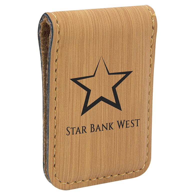 Laserable Leatherette Money Clips