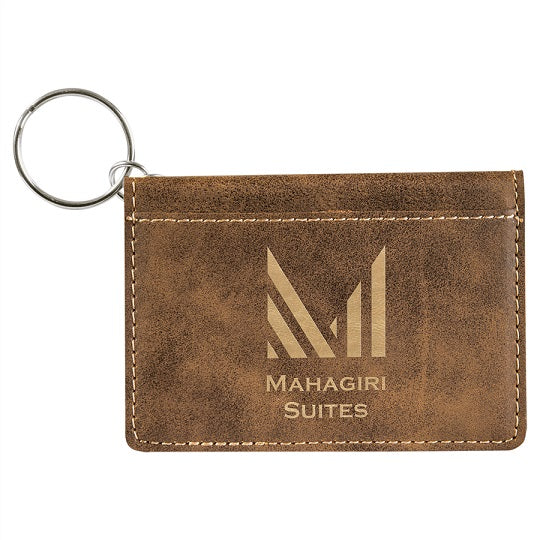 Laserable Leatherette ID Holder Keychains
