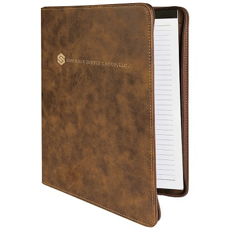 Leatherette Portfolio with Zipper
