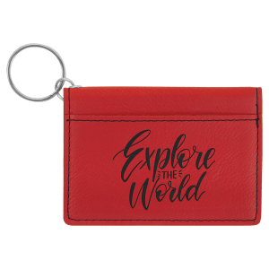 Laserable Leatherette ID Holder Keychains