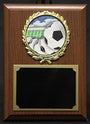 Royal Wood Plaque with Sports Image in a Gold Wreath