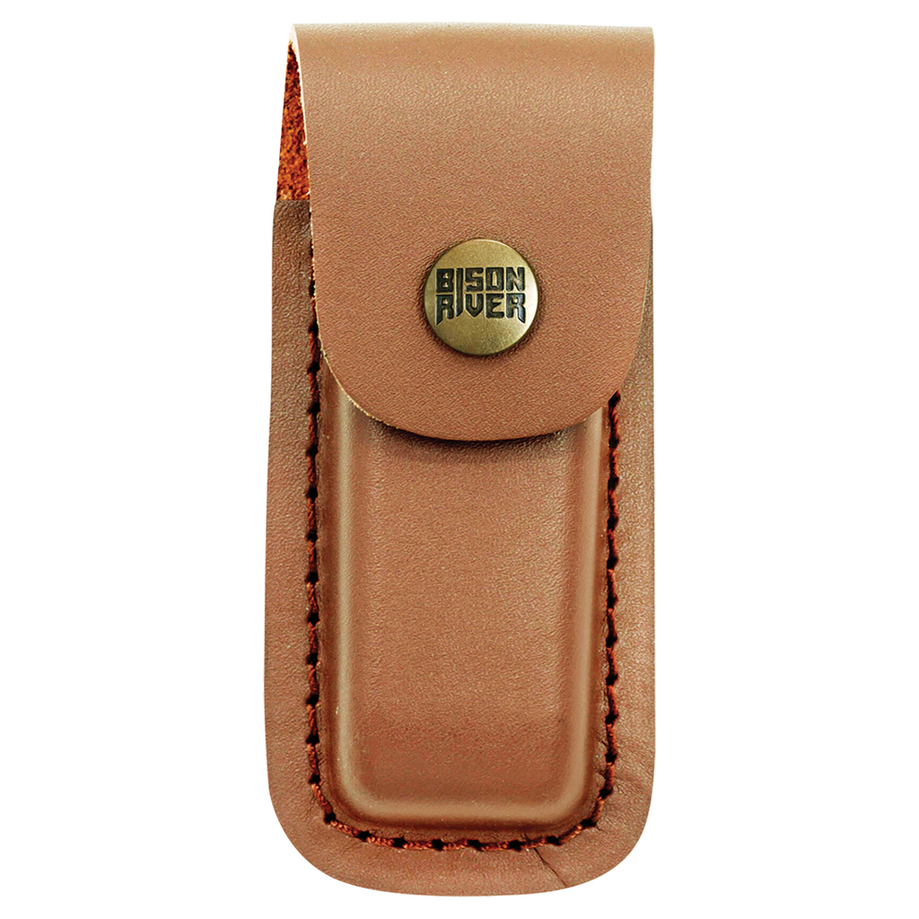 Bison River Folding Knife with Leather Sheath