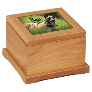 Red Alder Pet Urn with Routed Top
