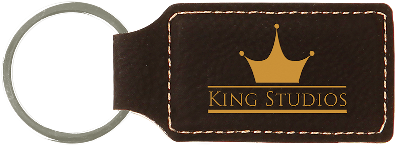 Laserable Leatherette Rectangle Keychain