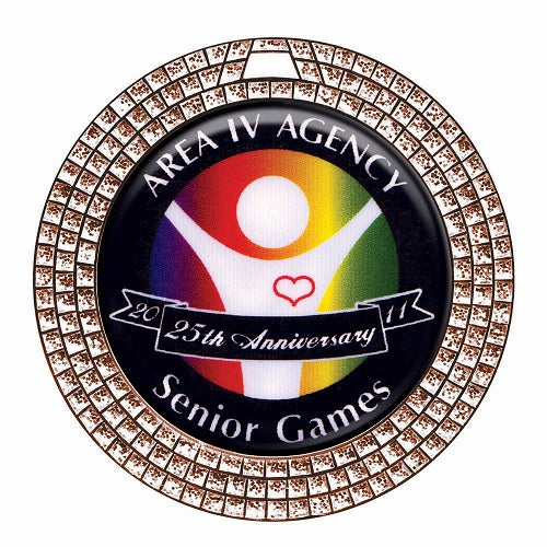 Custom 2.75" Three Ringed Jewel Edged Medal