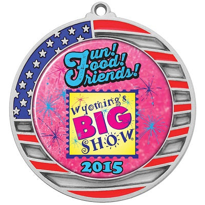 Custom 2.75" American Flag Medal