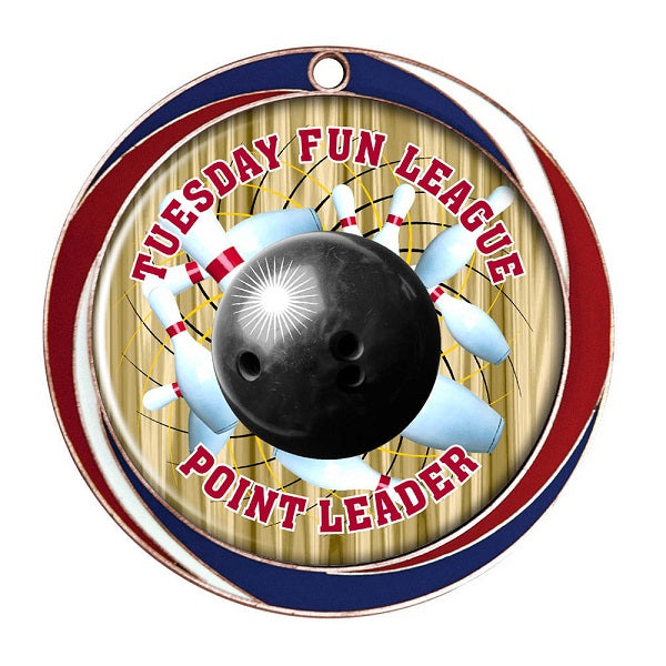 Custom 2.5" Red, White, and Blue Swirl Medal