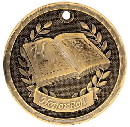 3D Academic Medal - Honor Roll