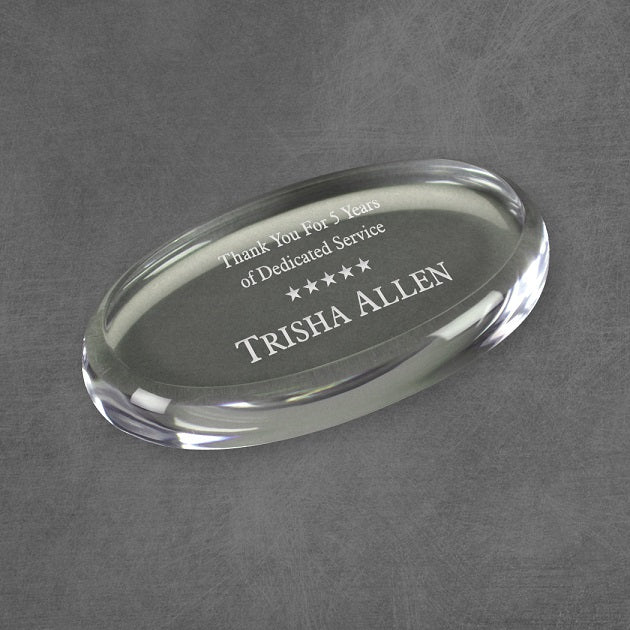 Clear Radius Acrylic Paperweight