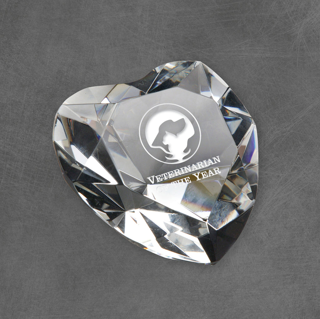 Crystal Heart Paperweight