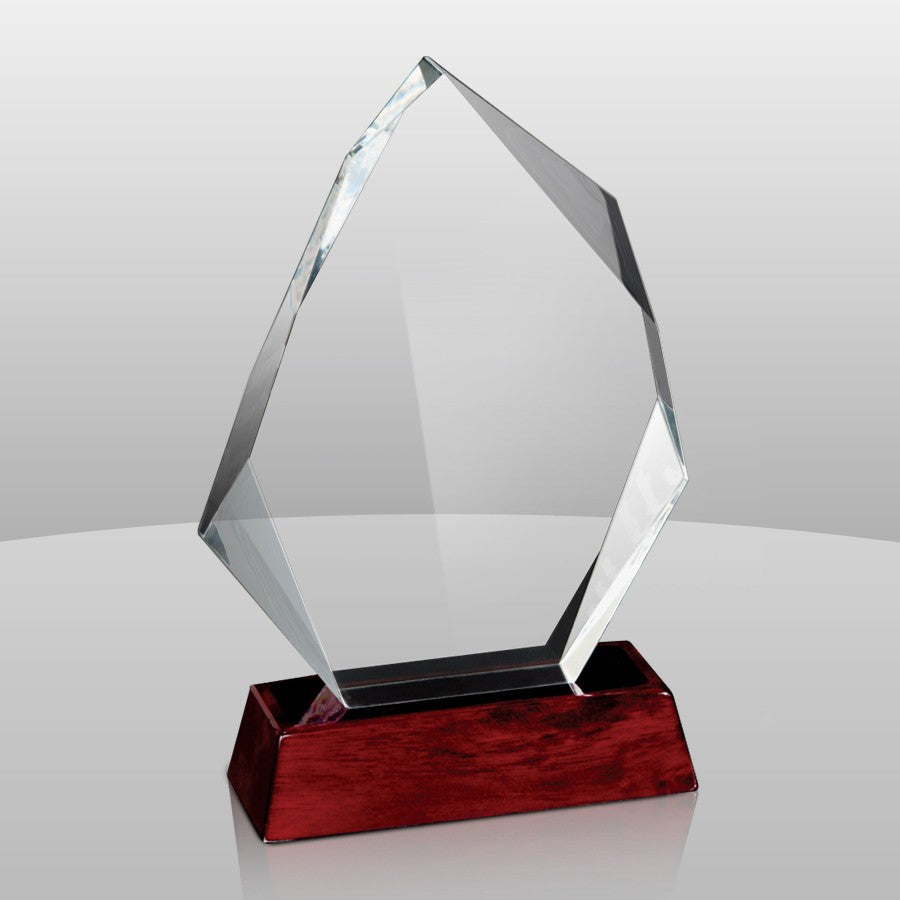 Elegant Asymmetrical Award with Rosewood Base
