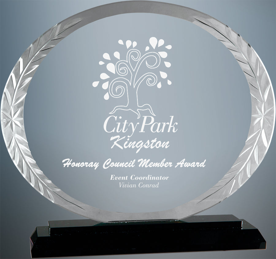 Oval Accent Glass Award
