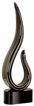 Black & Gold Curve Art Glass