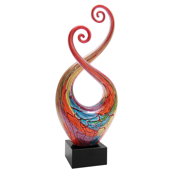Multi-Color Twist Art Glass with Black Base