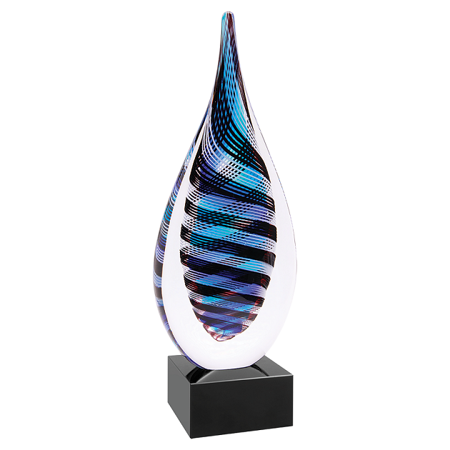 Blue, White & Black Twisted Rain Drop