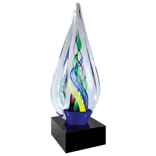 10.75" Infinity Twist Glass with Black Base