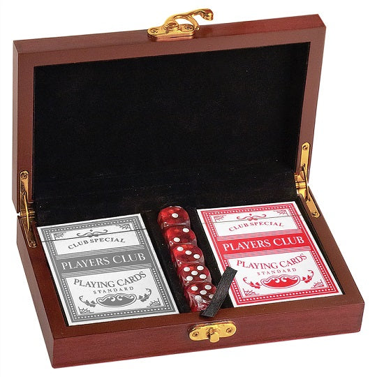 Rosewood Finish Card & Dice Set