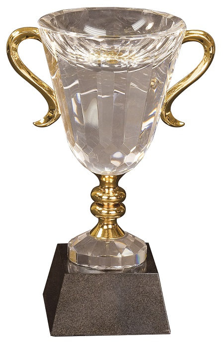 Crystal Cup with Gold Handles and Stem