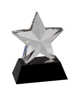 Crystal 3D Star on Black Base