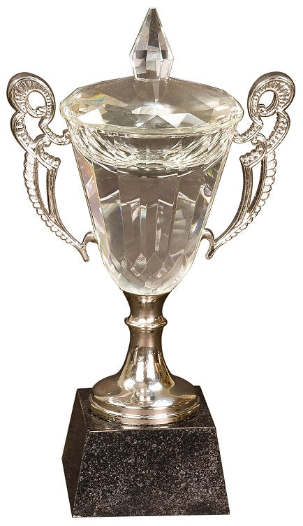 Crystal Cup with Silver Handles and Stem