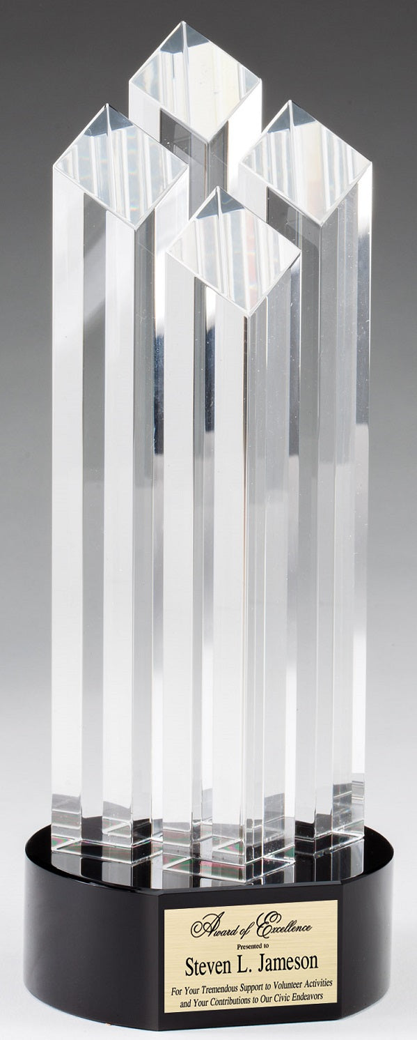 Crystal Towers on Black Pedestal